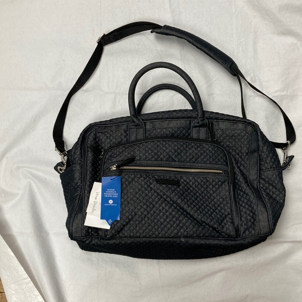 Vera Bradley Compact Weekender Denim Navy